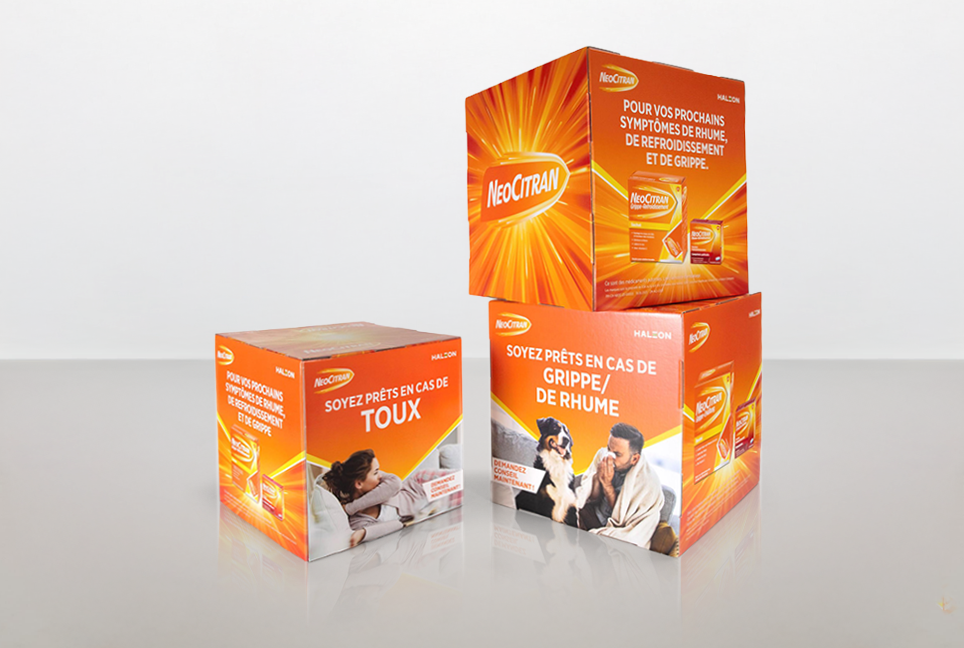 Communicerende displays van karton - Holbox Communicerende displays van karton - Holbox