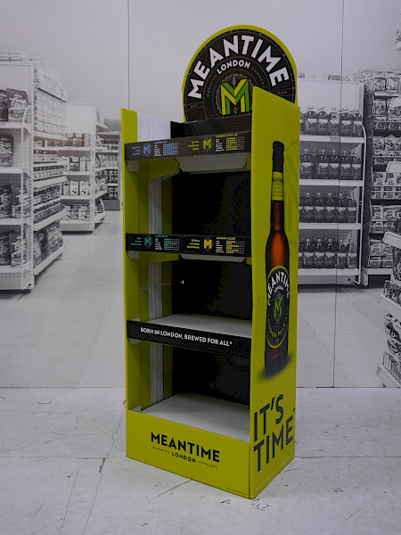 Foldable Shop Display mit konturgestanztem Topschild