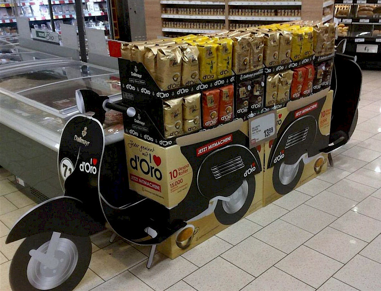 Auf die Verkaufsfläche rasen